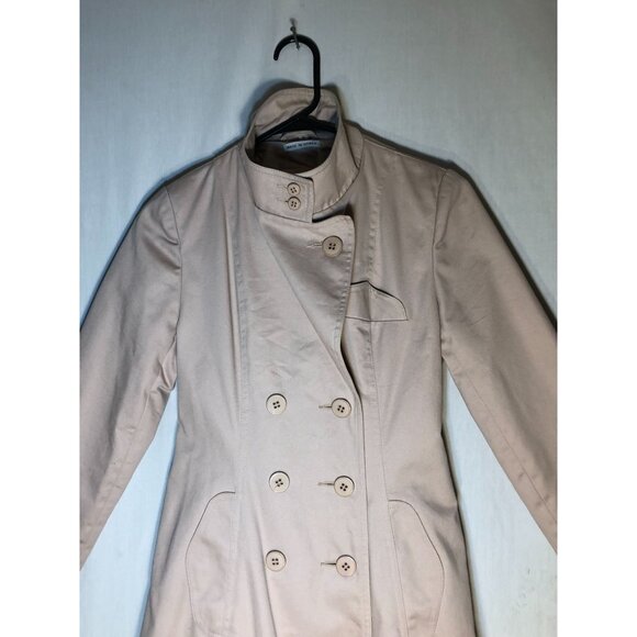Freddi Gail Woman's Trench Coat Size 7 Double-Breasted Beige Collared Travel - Picture 9 of 13